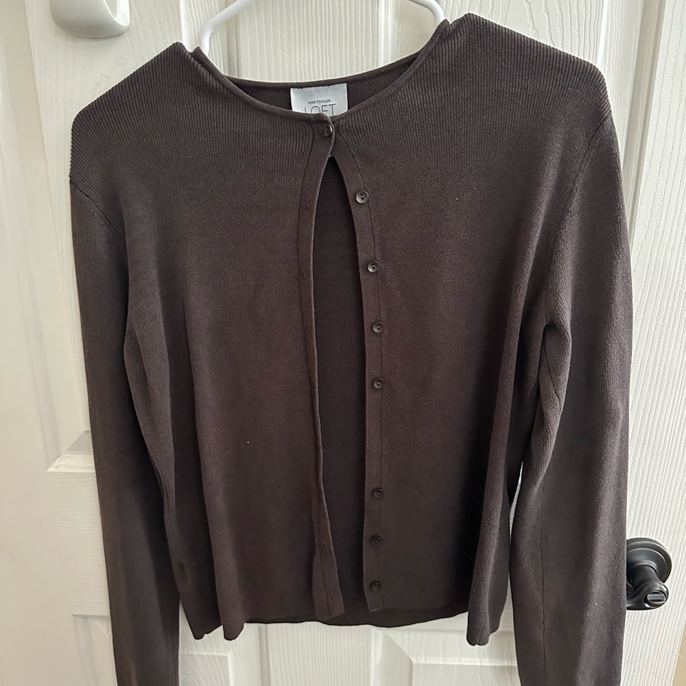 Brown Ann Taylor Loft Cardigan
